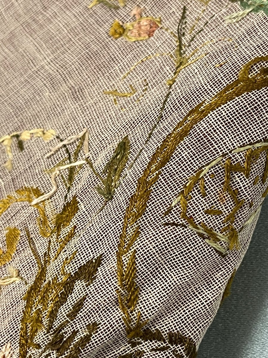 Embroidery On Silk Velvet 19th Century-photo-1