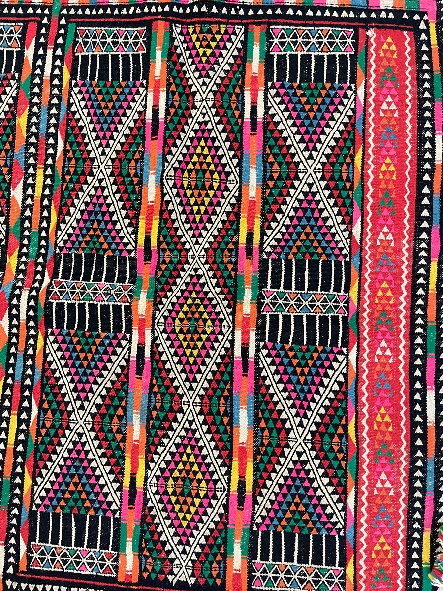 Tapis Afrique Du Nord Algerie Motifs Géométriques Tissés-photo-2