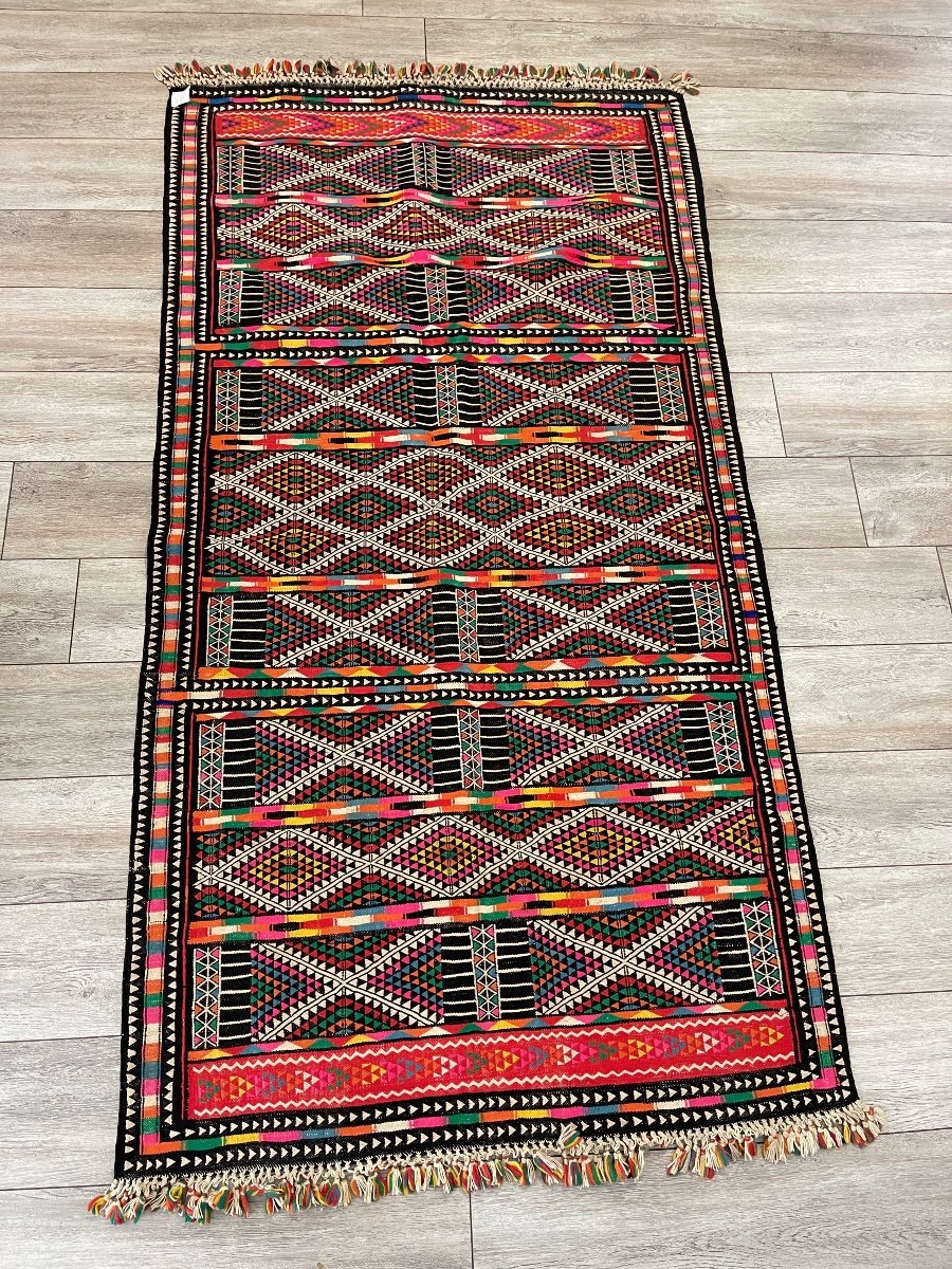 Tapis Afrique Du Nord Algerie Motifs Géométriques Tissés-photo-4