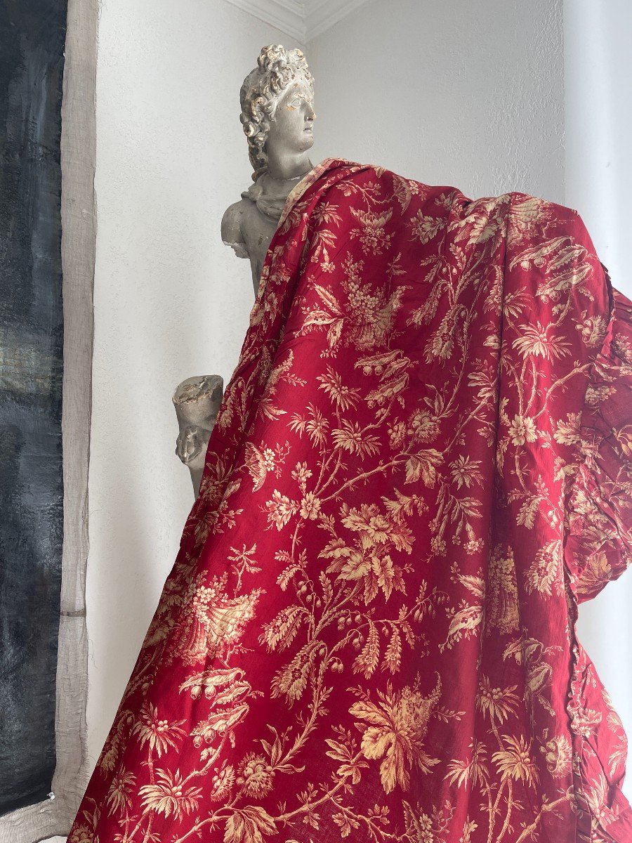 Pair Of 19th Century Red Curtains Adrianople Rare Decor 