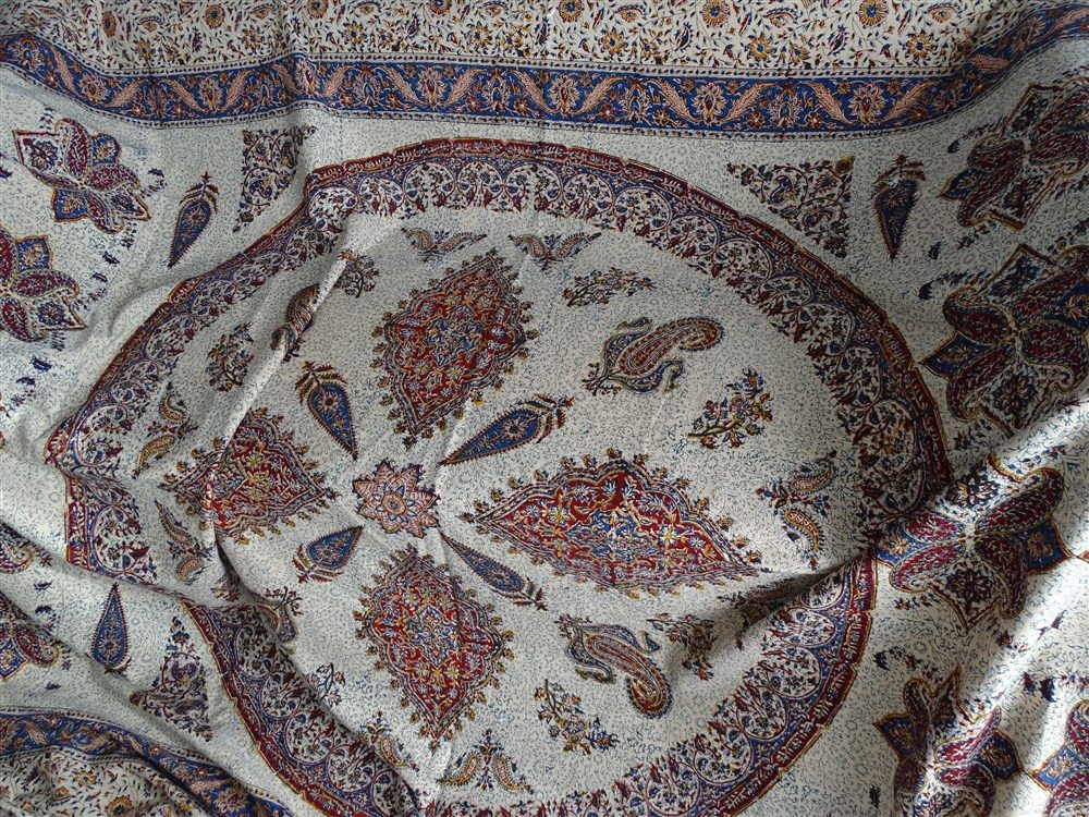 Tenture Persane Imprimée Kalamkari Fin XIXème-photo-4