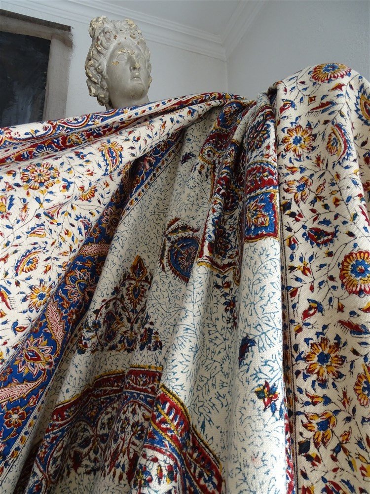 Tenture Persane Imprimée Kalamkari Fin XIXème-photo-5