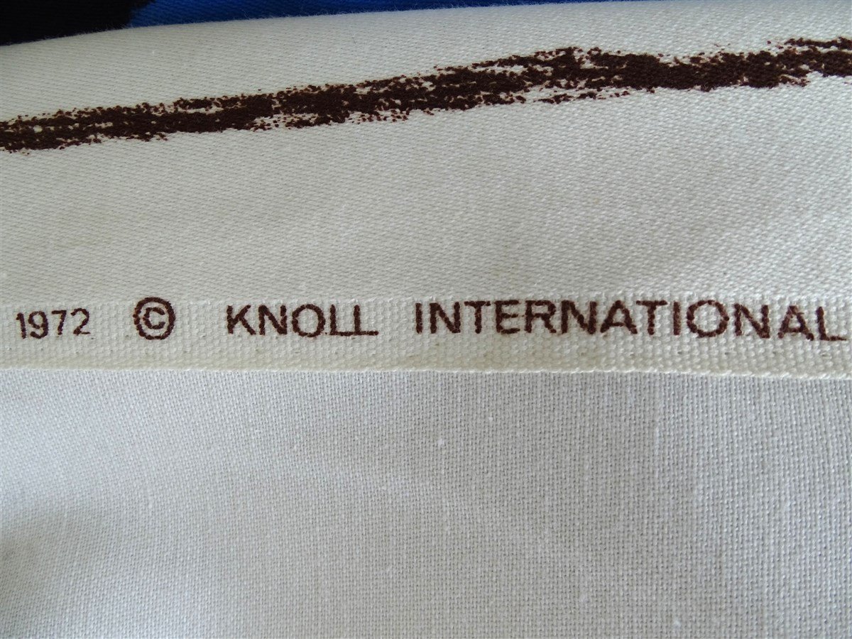 Rare Knoll International Door Hanging In Dominant Blue (1972) - Signed Gretl And Léo Wolner-photo-4