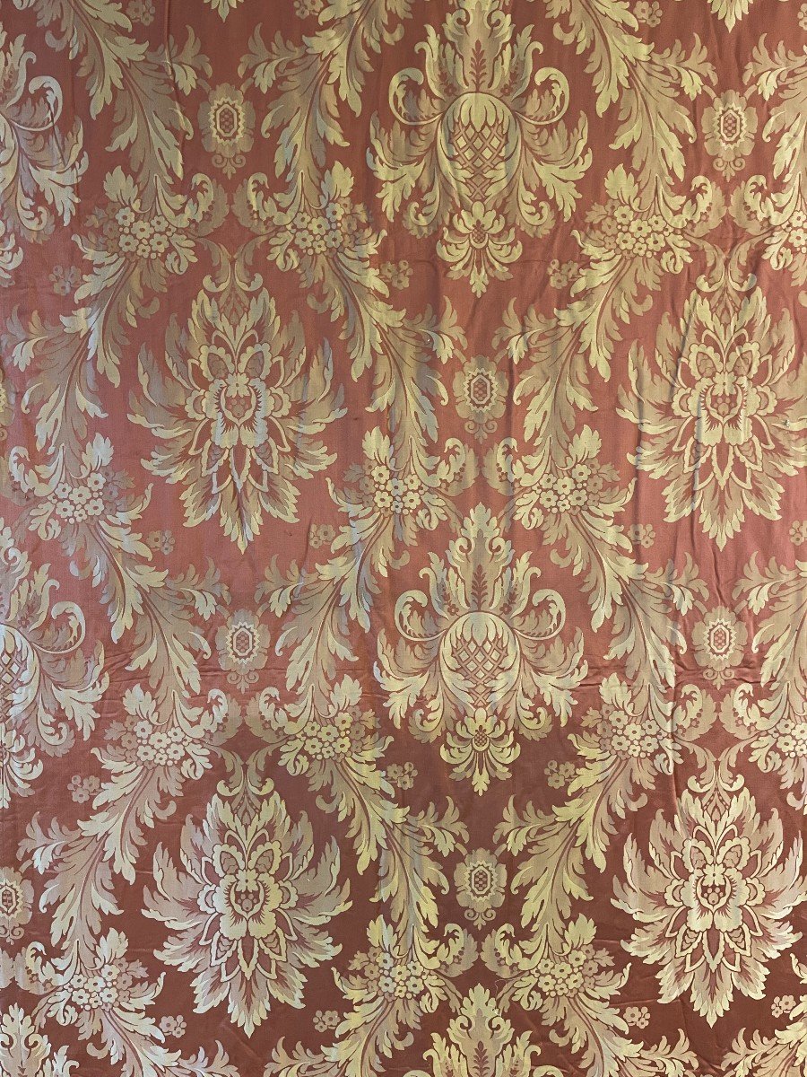 Important 19th Century Silk Curtain Or Bedspread-photo-4