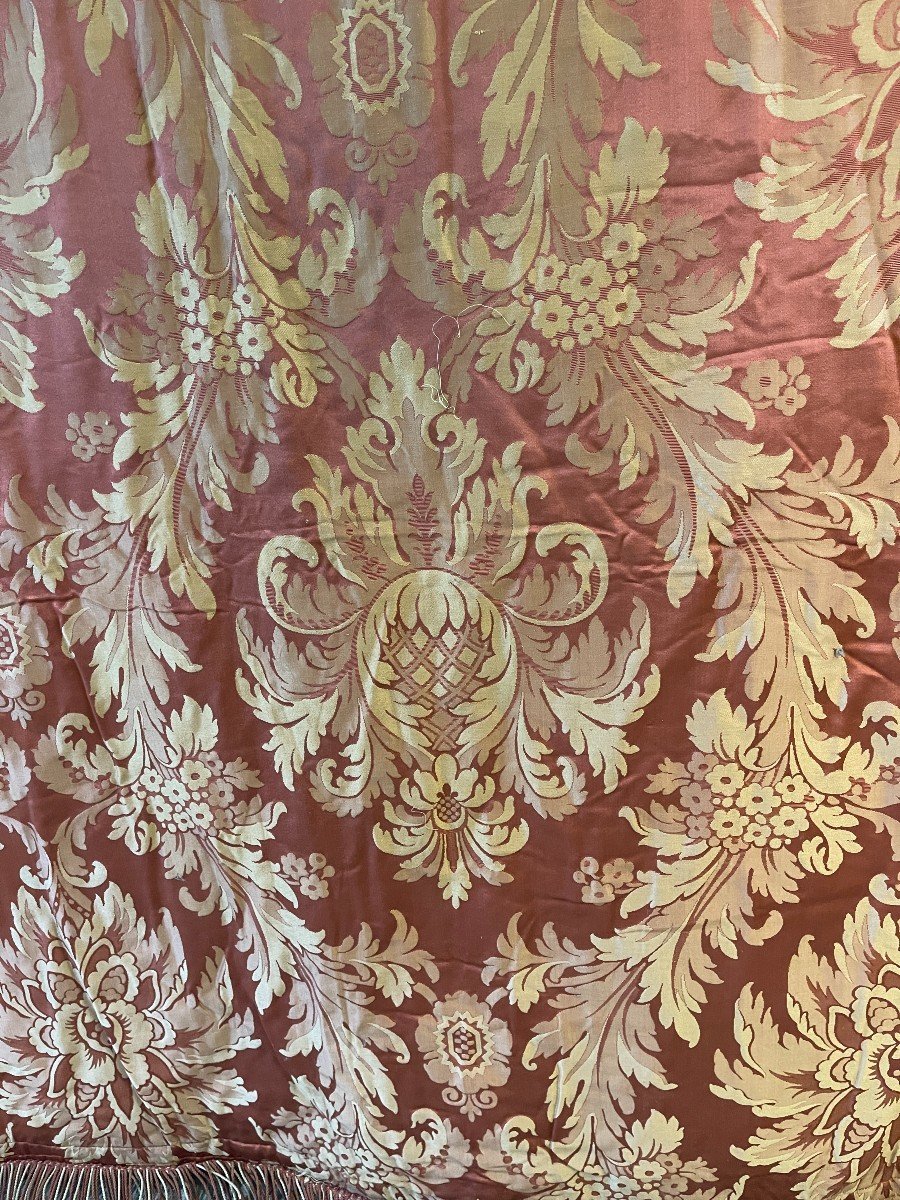 Important 19th Century Silk Curtain Or Bedspread-photo-4