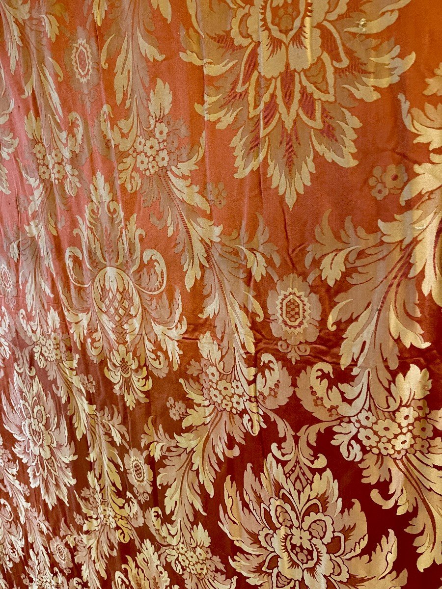 Important 19th Century Silk Curtain Or Bedspread-photo-5