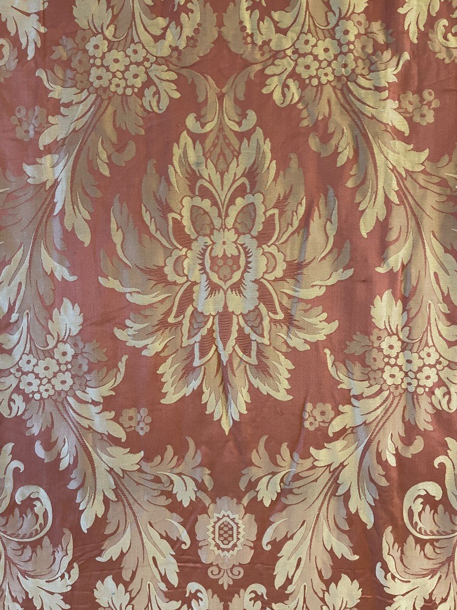 Important 19th Century Silk Curtain Or Bedspread-photo-6