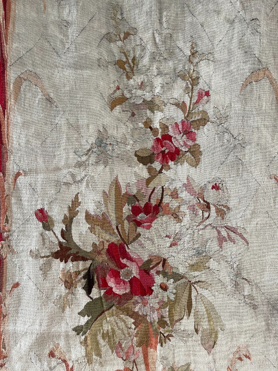 No. 1, Aubusson Tapestry From A Suite Of 3.... 19th Century Floral Decor Arabesques-photo-3