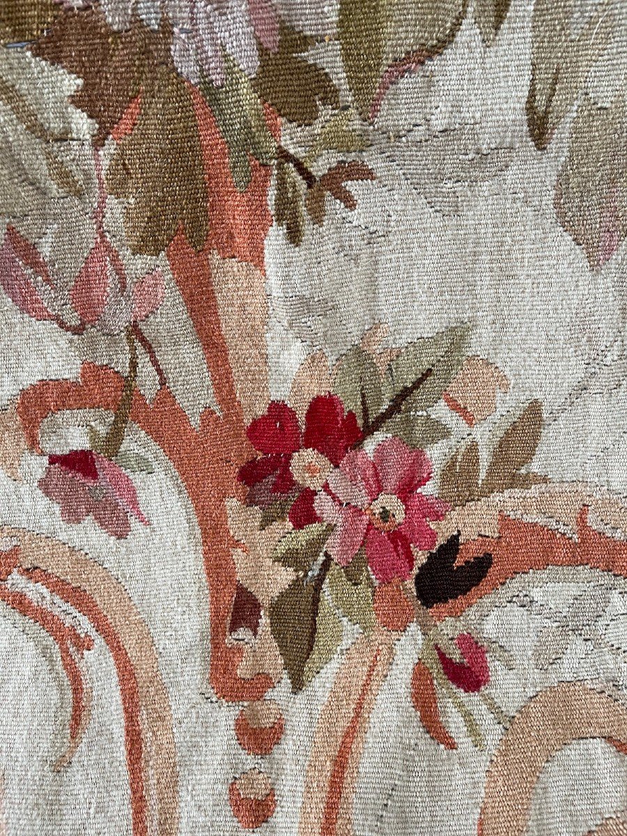 No. 1, Aubusson Tapestry From A Suite Of 3.... 19th Century Floral Decor Arabesques-photo-4