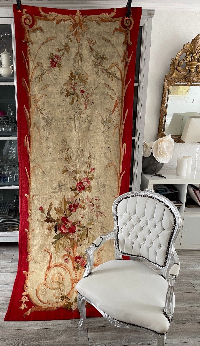 No. 1, Aubusson Tapestry From A Suite Of 3.... 19th Century Floral Decor Arabesques-photo-8