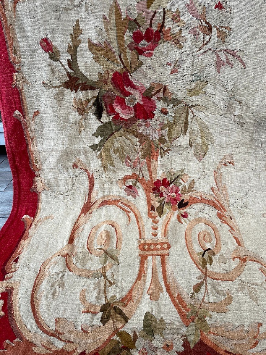 No. 2, Aubusson Tapestry From A Suite Of 3.... 19th Century Floral Decor Arabesques-photo-4