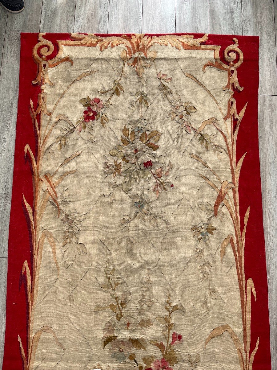 No. 3. Aubusson Tapestry From A Suite Of 3 .... 19th Century Floral Decor Arabesques-photo-3