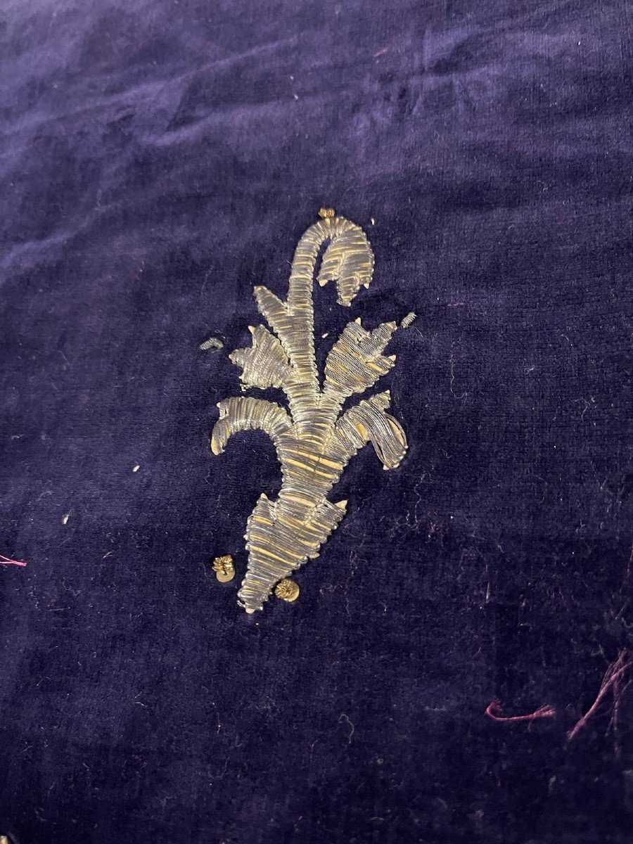 Fragment Of Ottoman Embroidery On Silk Velvet, 19th Century-photo-3