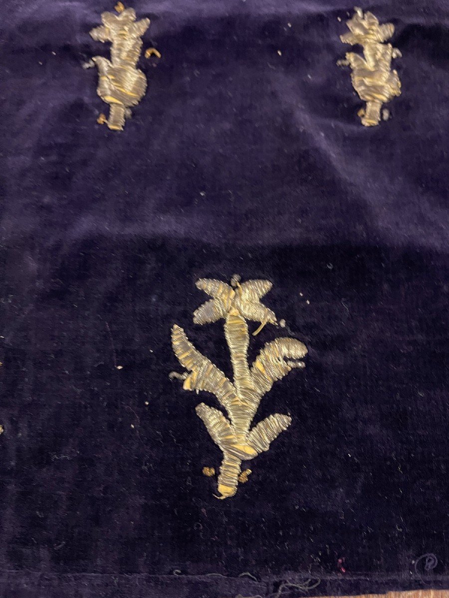 Fragment Of Ottoman Embroidery On Silk Velvet, 19th Century-photo-4