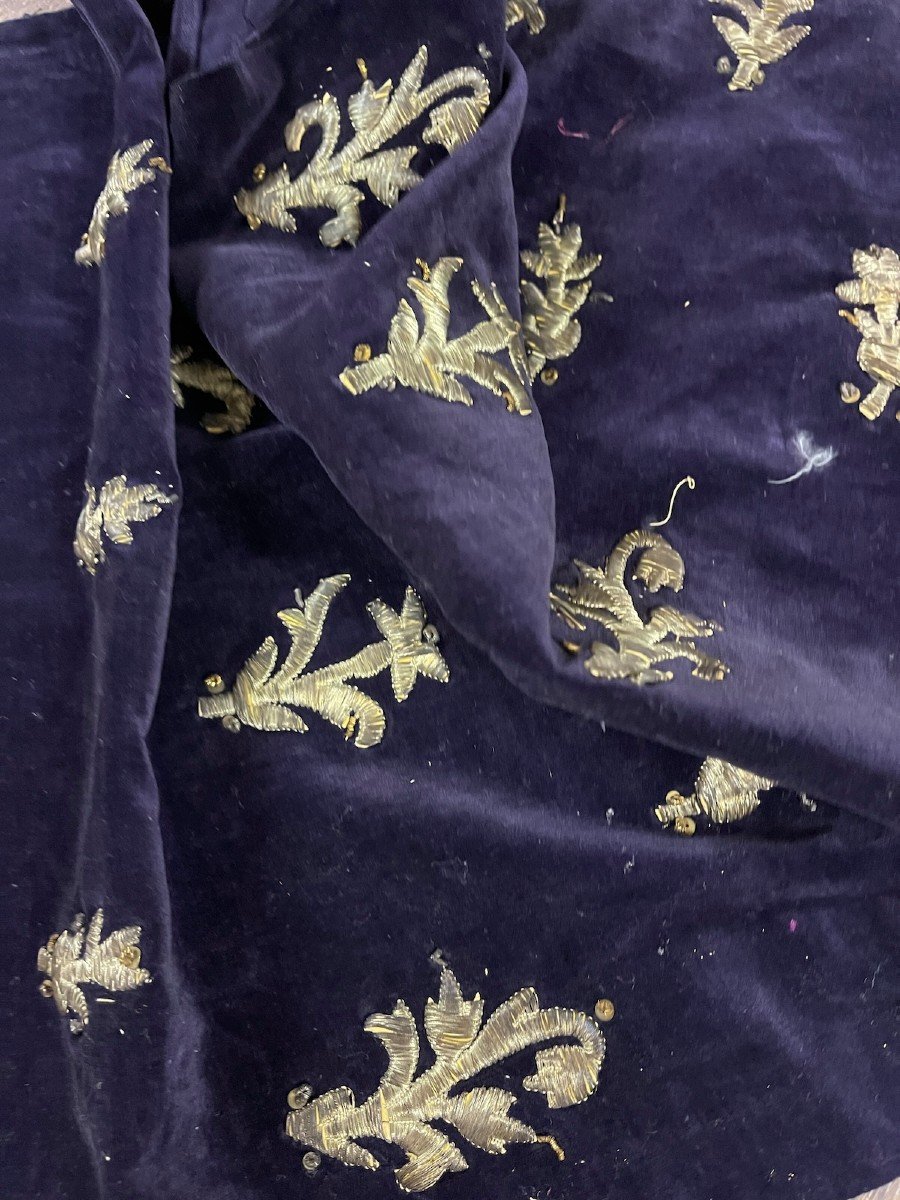 Fragment Of Ottoman Embroidery On Silk Velvet, 19th Century-photo-6