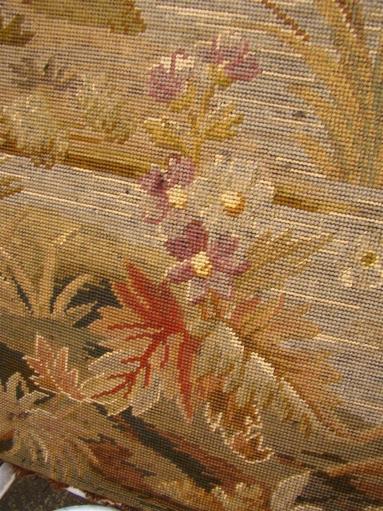 Suite Of 3 Petit Point Tapestries On Frame, French School, 19th Century-photo-4