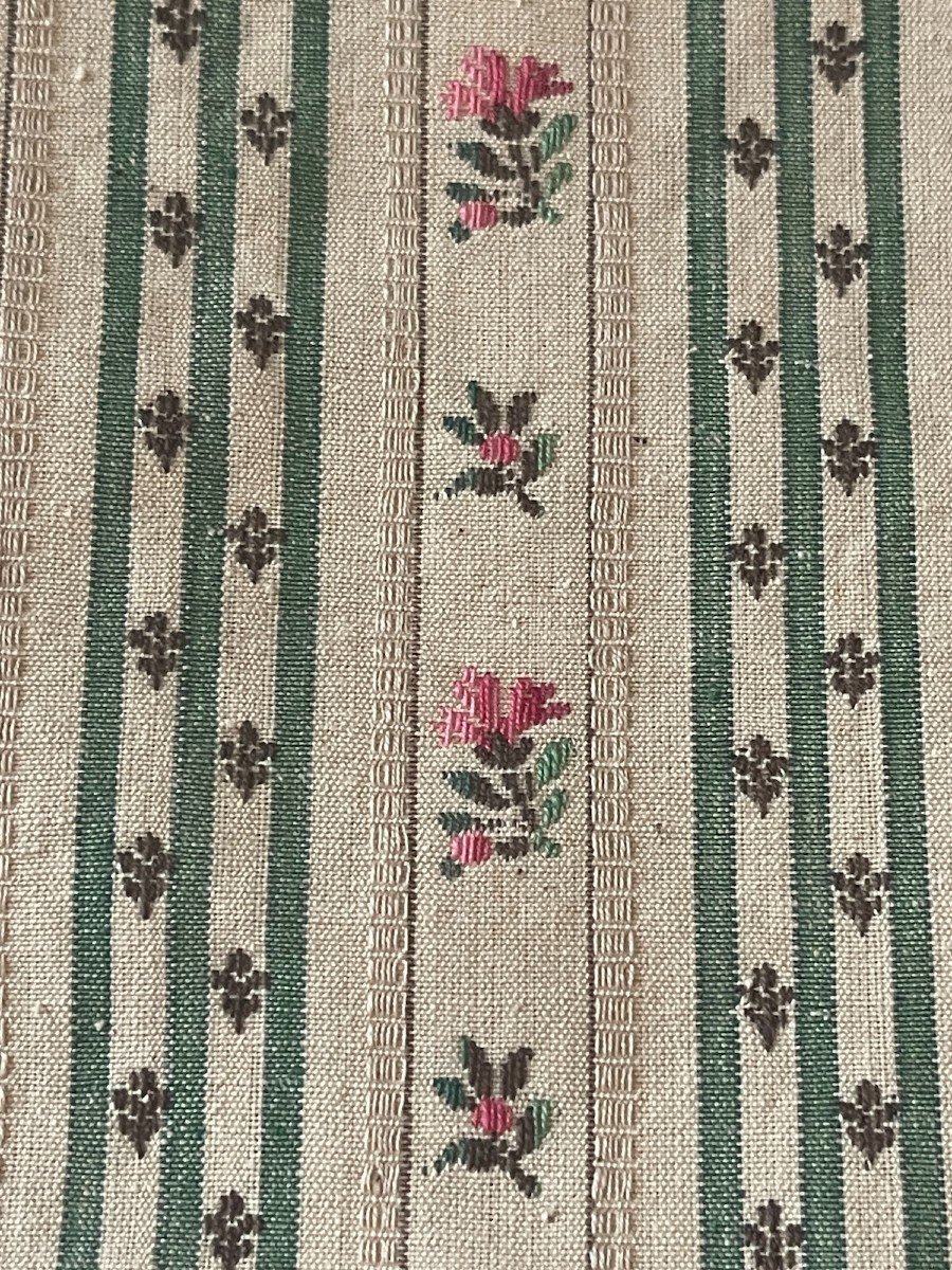 4.40 Meters X 130 Cm . Yardage Of Jacquard Fabric With Floral And Striped Garden Spirit Decor-photo-6