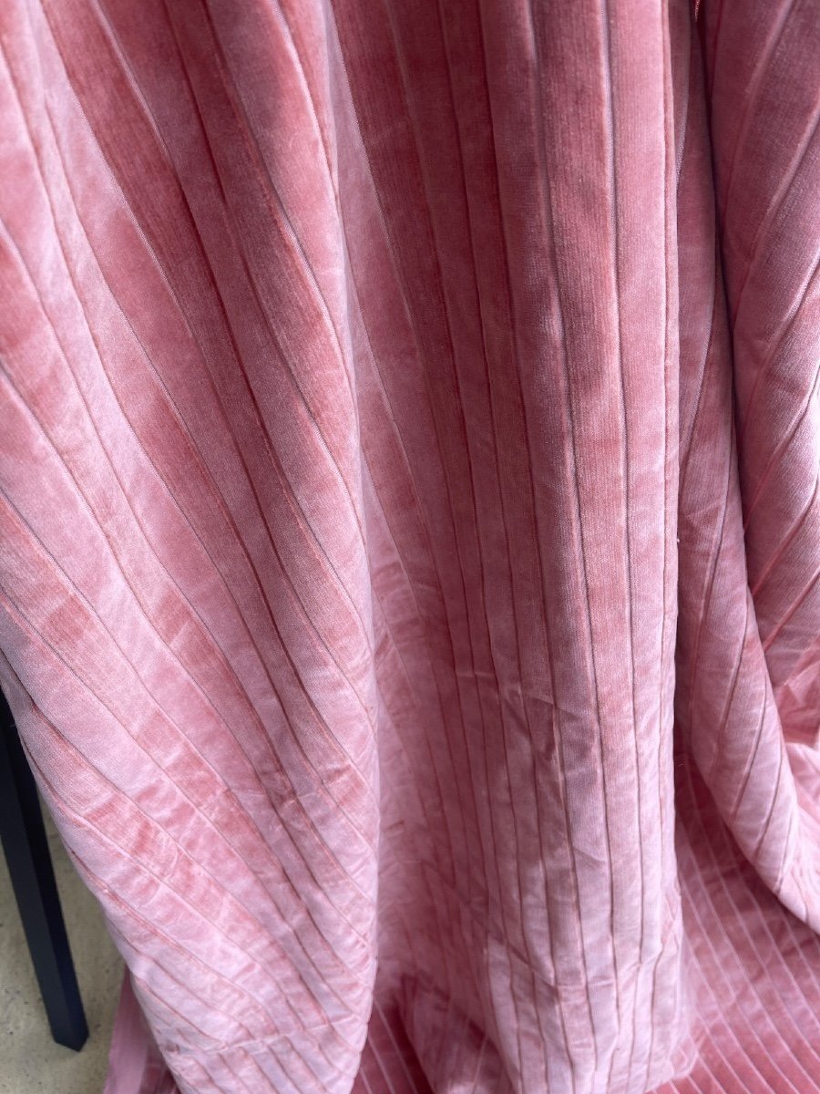 Pale Pink Art Deco Velvet Fabric For Upholstering Seats, Curtain Creation-photo-5