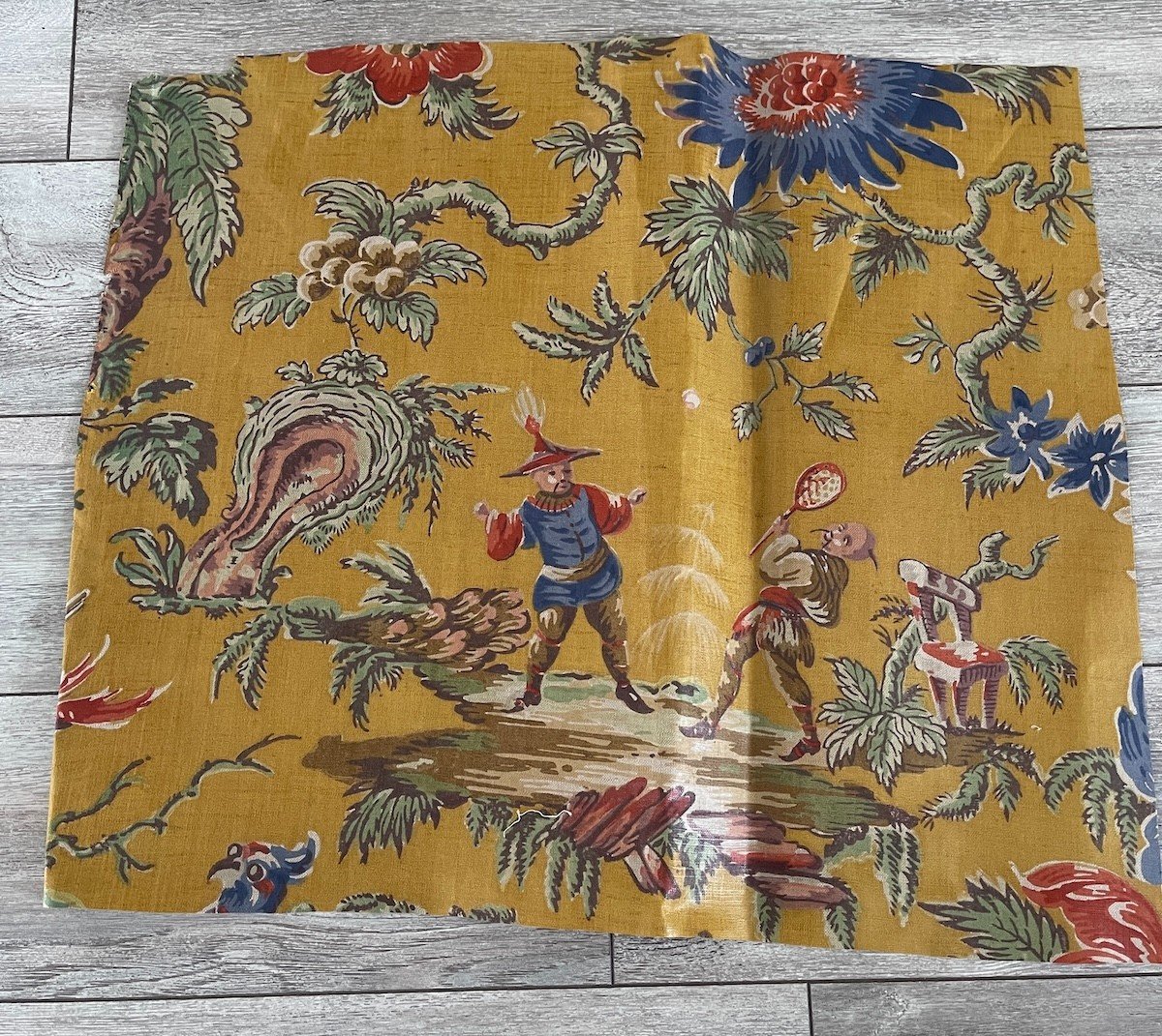 Fragment Of Glazed Fabric, Early 19th Century, Chinese Decoration