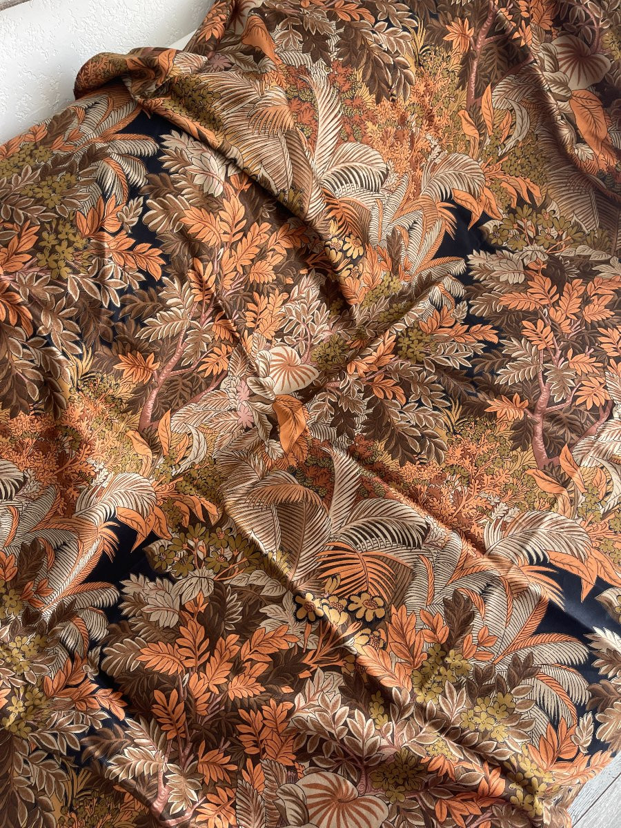 Upholstery Fabric With Copper Tones And Tropical Decor -photo-3