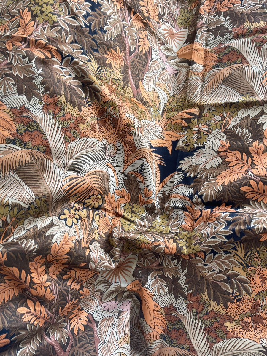 Upholstery Fabric With Copper Tones And Tropical Decor -photo-1