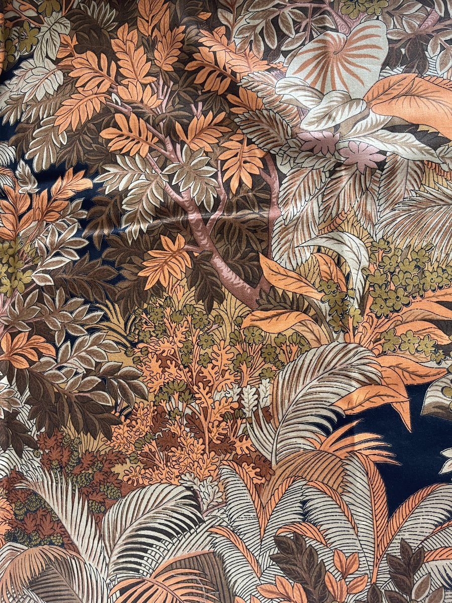 Upholstery Fabric With Copper Tones And Tropical Decor -photo-2