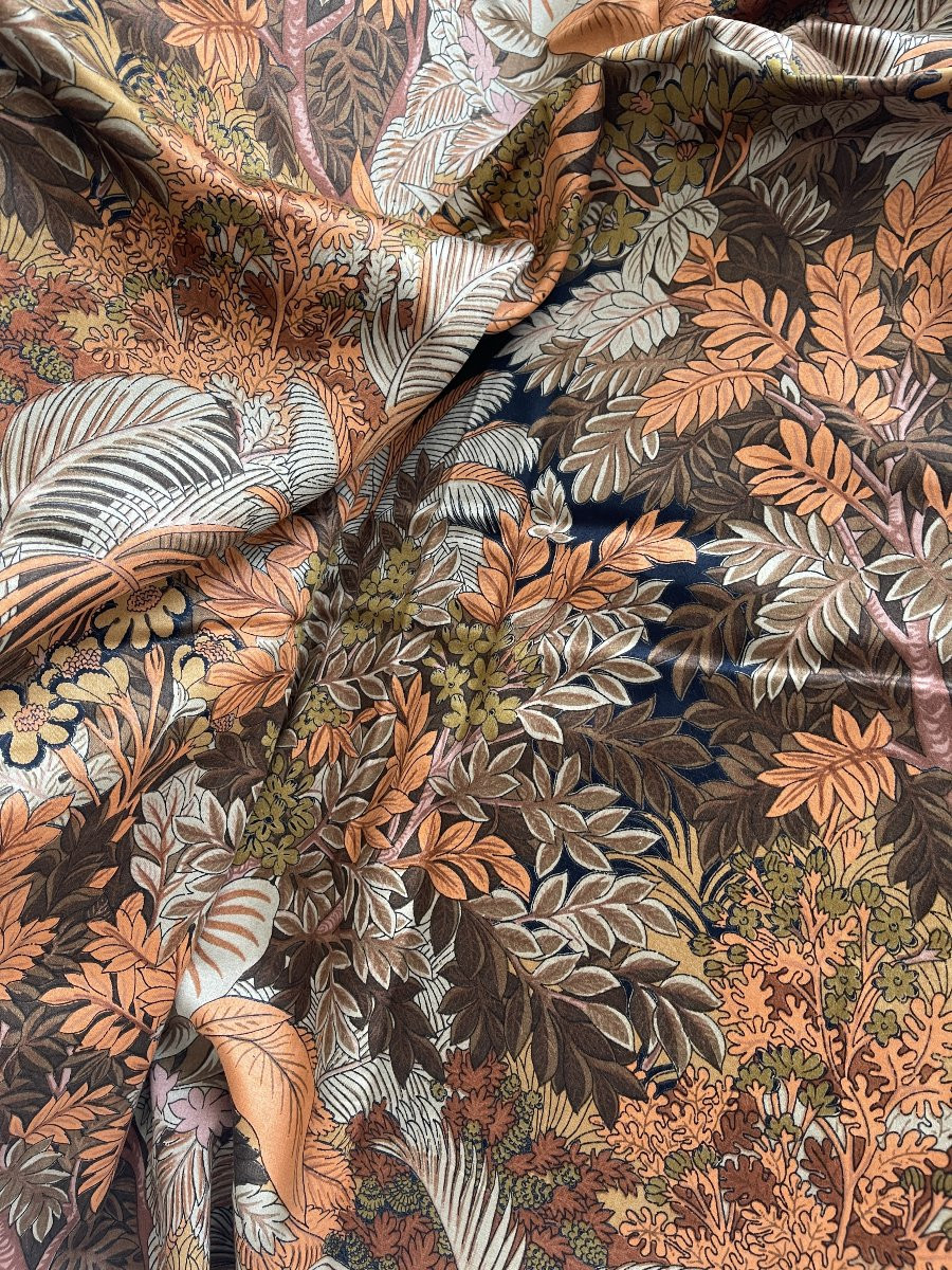 Upholstery Fabric With Copper Tones And Tropical Decor -photo-3