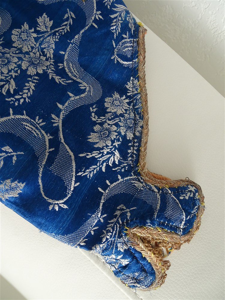 Lovely Ottoman Jacket In Blue Silk XIXth Gold Trim-photo-5