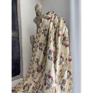 "pair Of Elegant Floral And Bird Patterned Curtains 