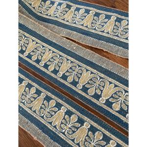 Bordure De Tapisserie  Bleue Et Beige  7 M 76 Cm X 11 Cm