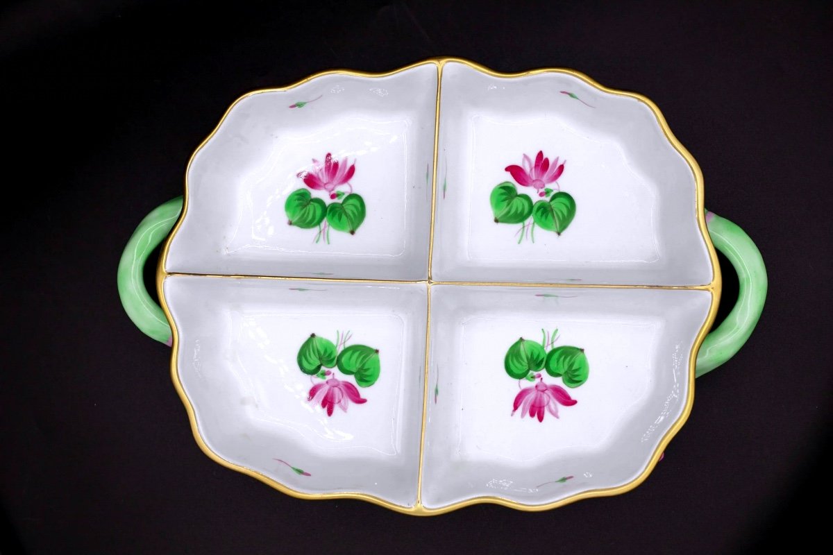 Herend Porcelain Quadruple Dish Tray.-photo-4