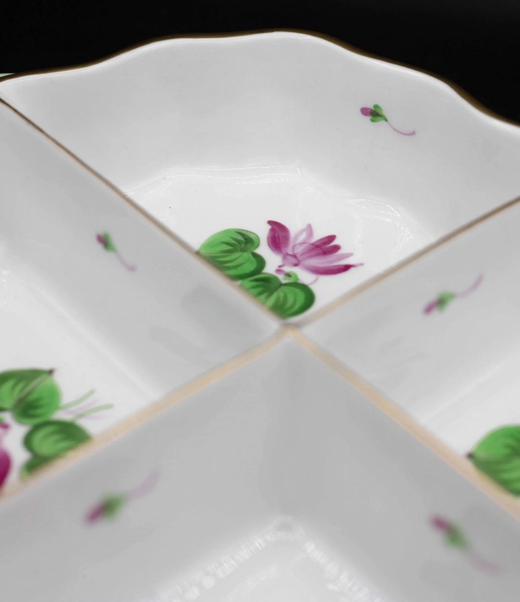 Herend Porcelain Quadruple Dish Tray.-photo-2