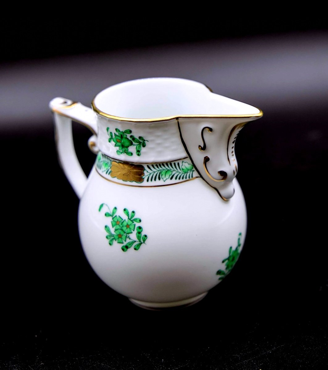 Very Nice Herend "apponyi" Tea Service In Green For 10 People, Chinese Bouquet-photo-6