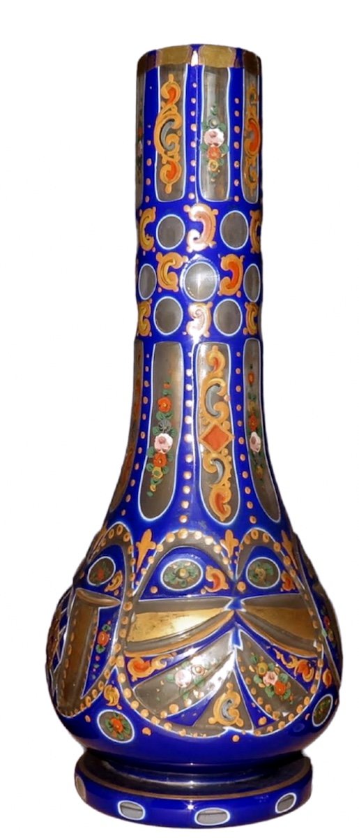 Antique Bohemian Glass Bottle Hookah For Ottoman Market