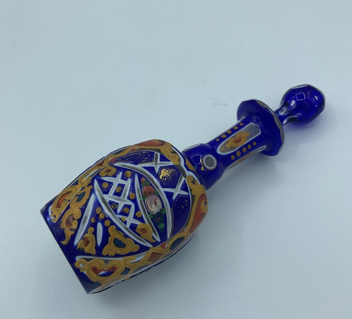 Antique Bohemian Enamel Perfume Bottle For Ottoman Market, Arabic-photo-5