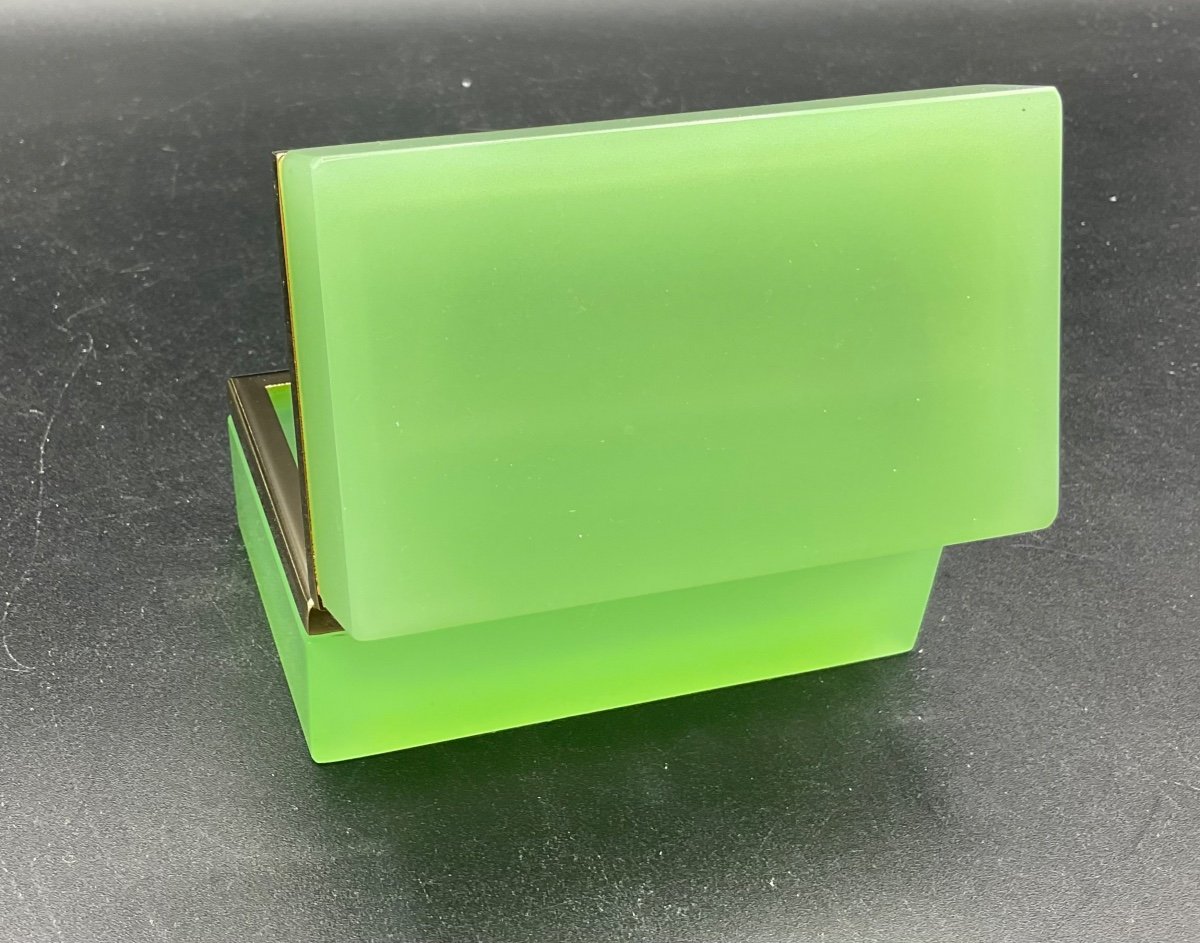 Wonderful Lime Green French Opaline Glass Box -photo-6