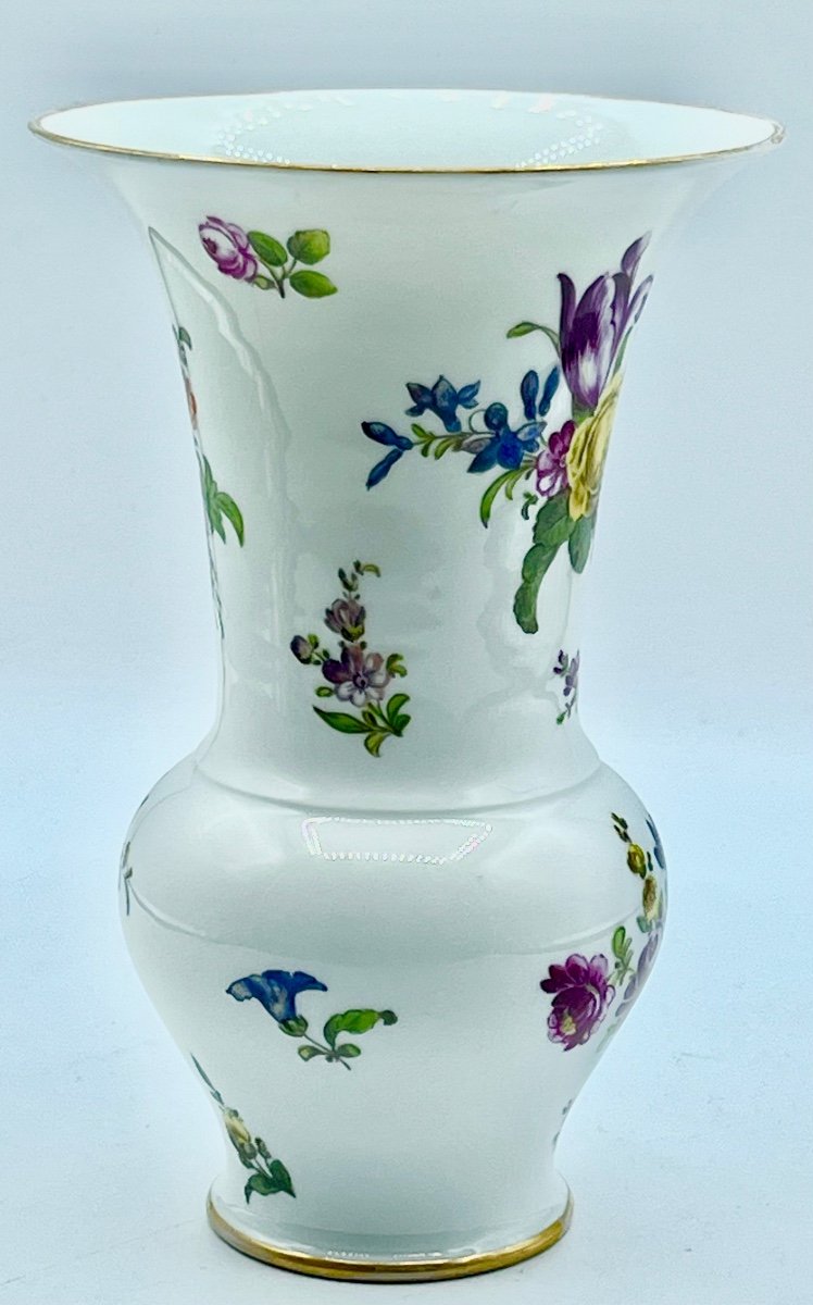 Rare Vase Antique En Porcelaine De Meissen Augustus Rex-photo-3