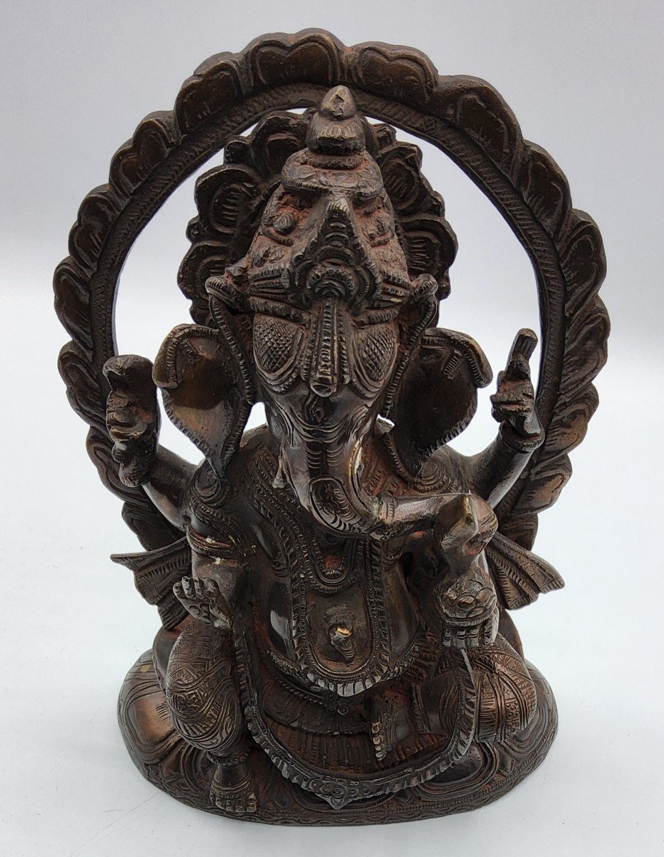 Sculpture De Dieu Bouddha éléphant, Ganesh En Bronze-photo-4