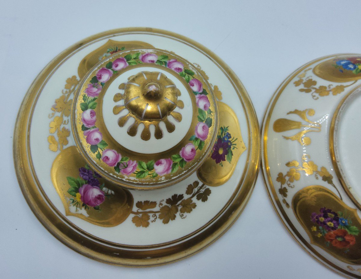 Covered Tombak Of 19th Century Vienna Porcelain, Sahan For The Turkish Market. Perfect.-photo-3