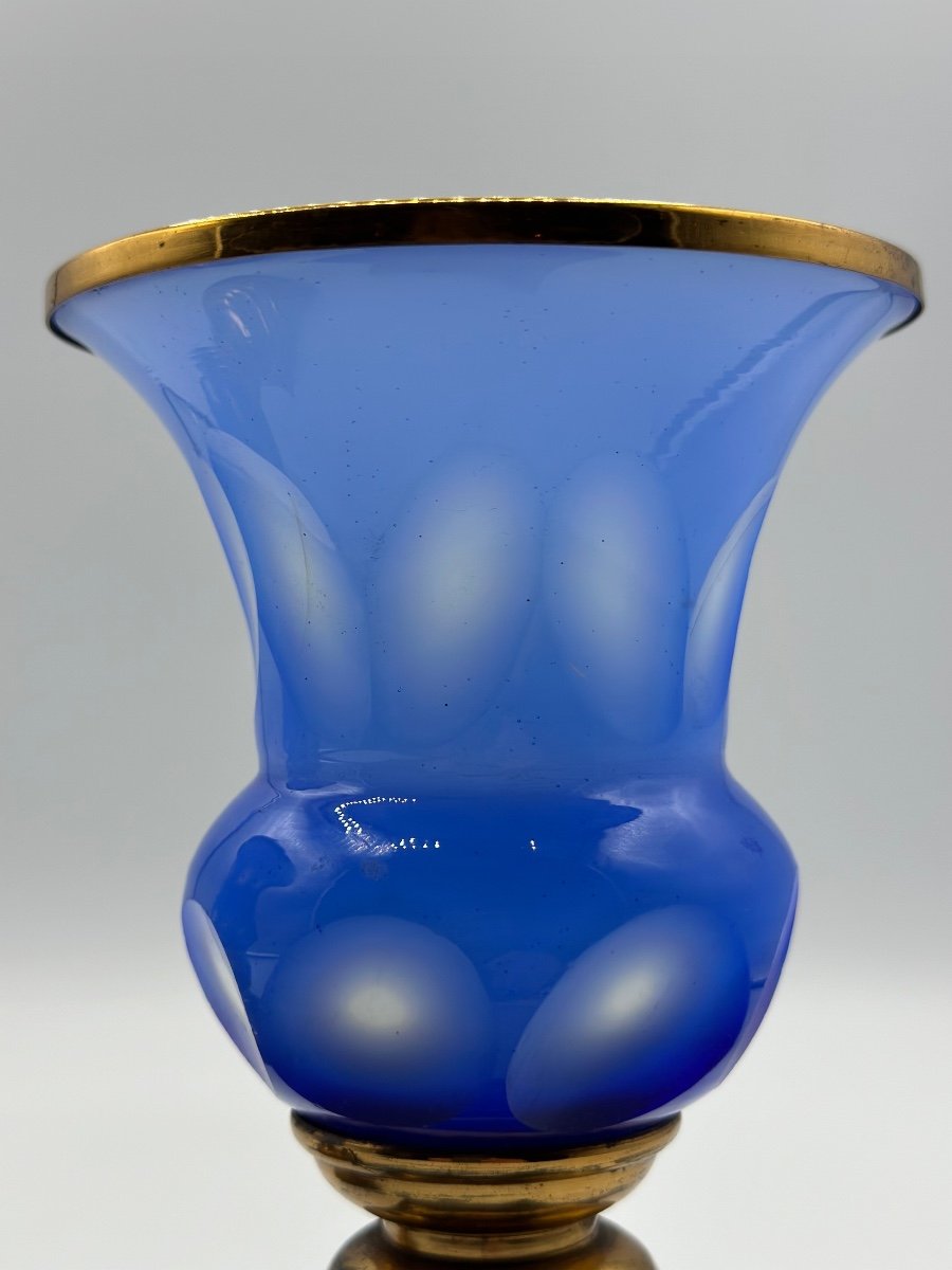 Pair Of Opaline Glass Vases,xix Century,barfatan Glass Vases-photo-1