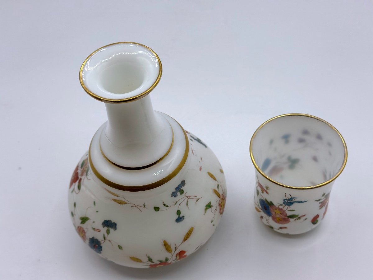 Antique Opaline Glass Dressing Table Set,jug With A Cup-photo-2