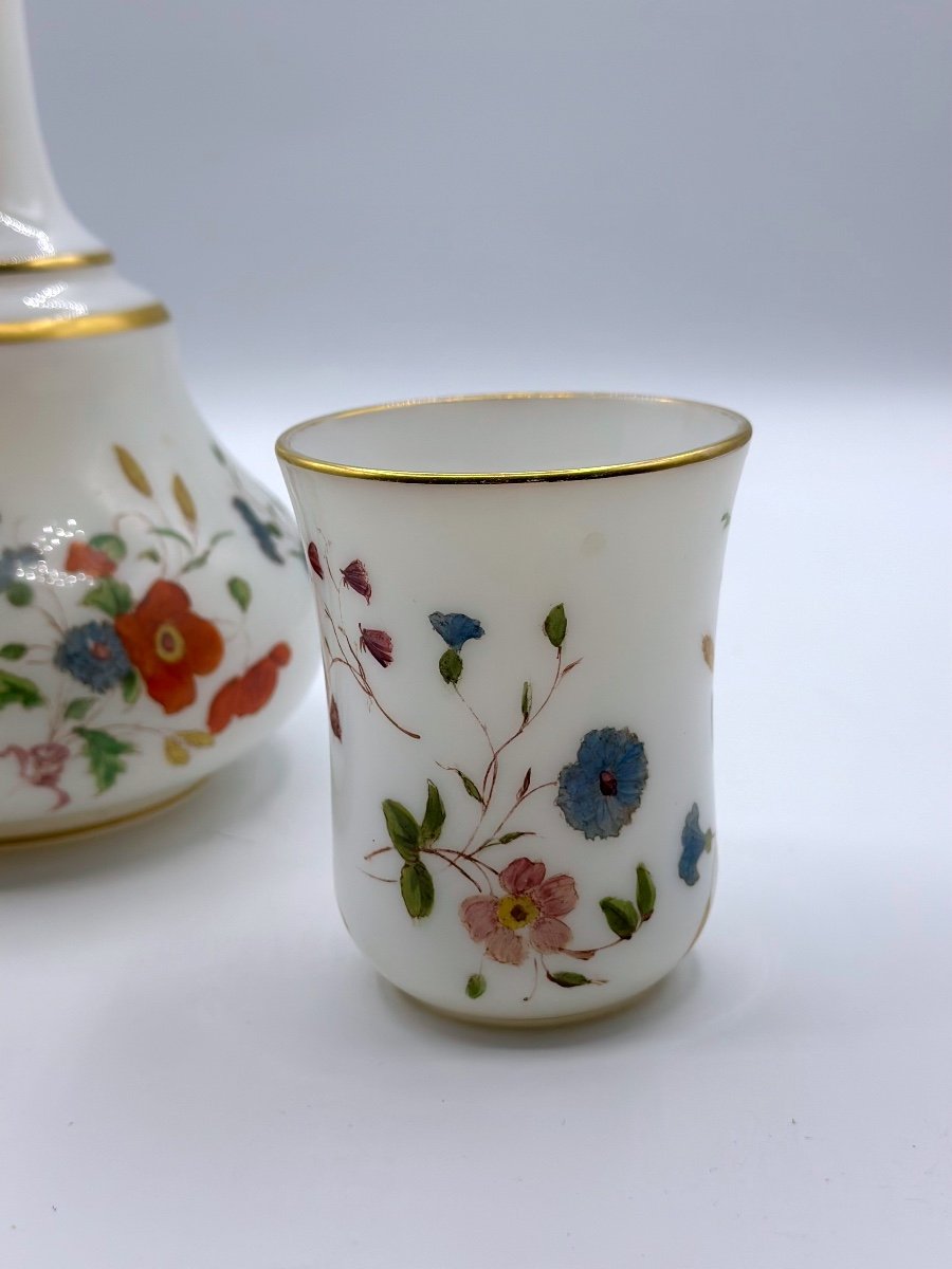 Antique Opaline Glass Dressing Table Set,jug With A Cup-photo-7