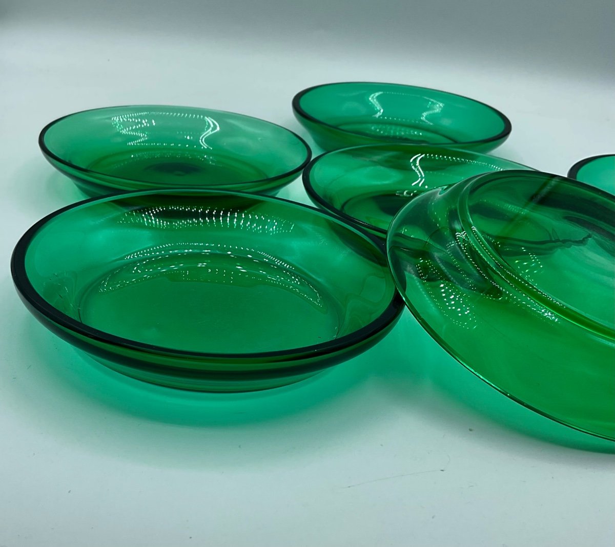 Wonderful Set Of 6 Murano Glass Plates,14cm. Perfect-photo-2