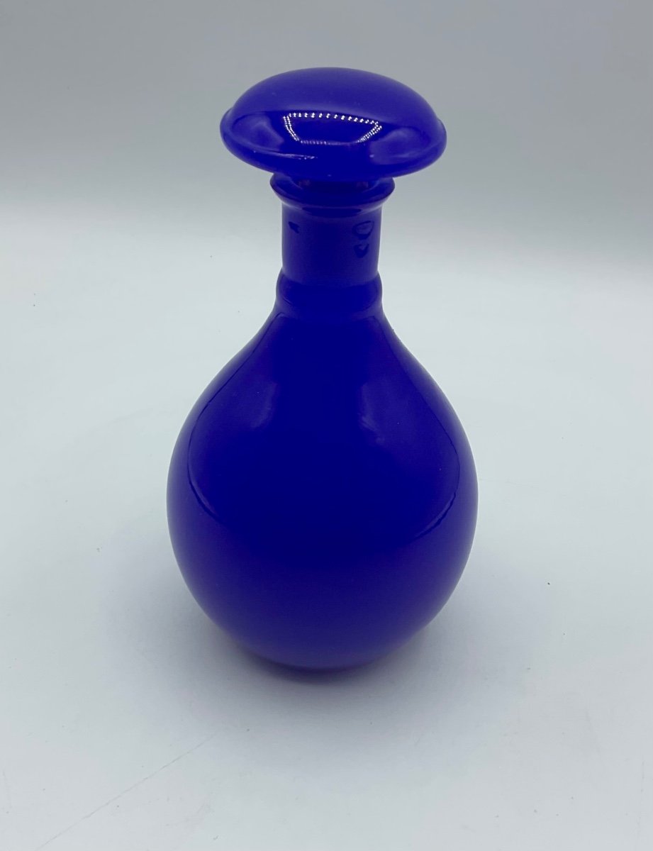  Murano Opaline Glass Perfume Bottle In Lapis Colour-photo-3