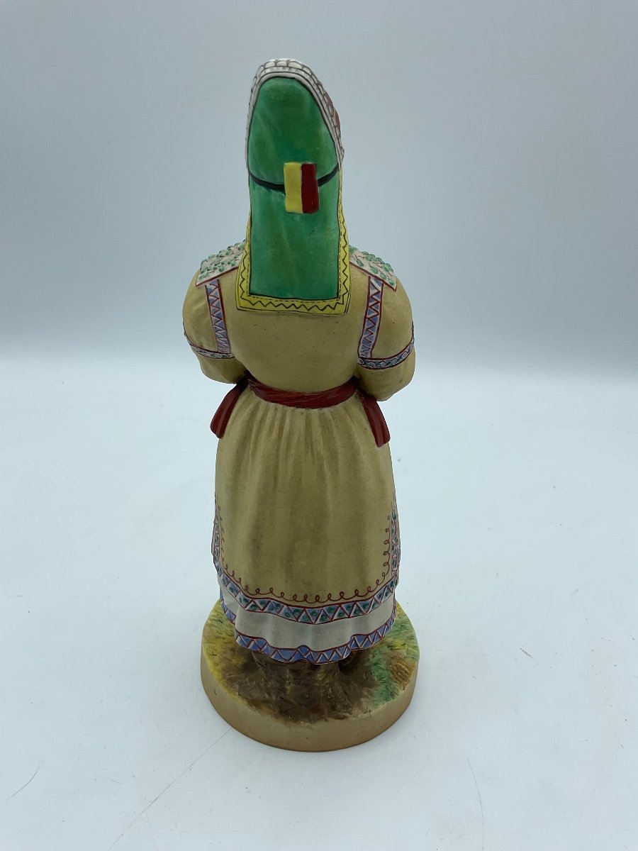 Russian Gardner Biscuit Figure Of Woman From Mordovia,perfect Condition -photo-3