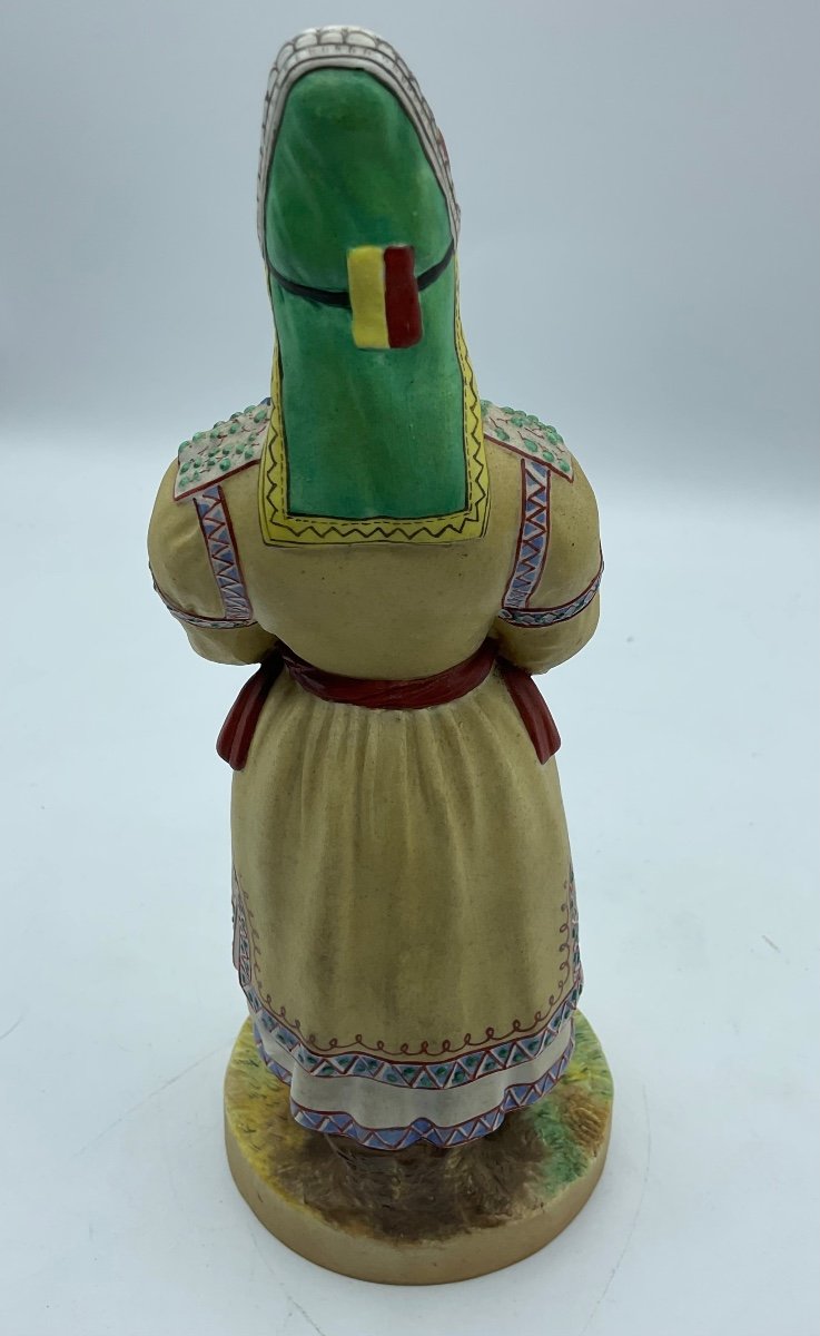 Russian Gardner Biscuit Figure Of Woman From Mordovia,perfect Condition -photo-2