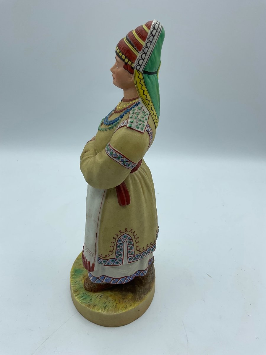 Russian Gardner Biscuit Figure Of Woman From Mordovia,perfect Condition -photo-7