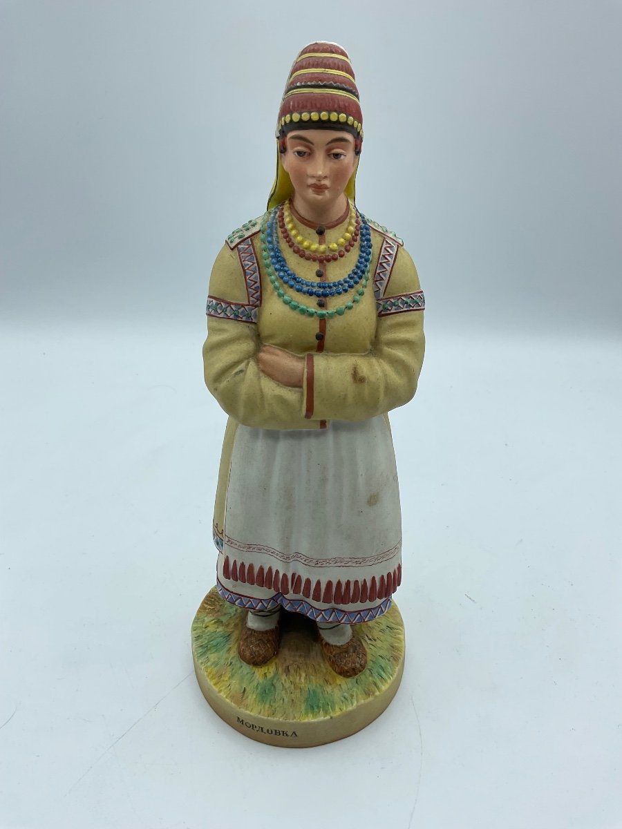 Russian Gardner Biscuit Figure Of Woman From Mordovia,perfect Condition -photo-8