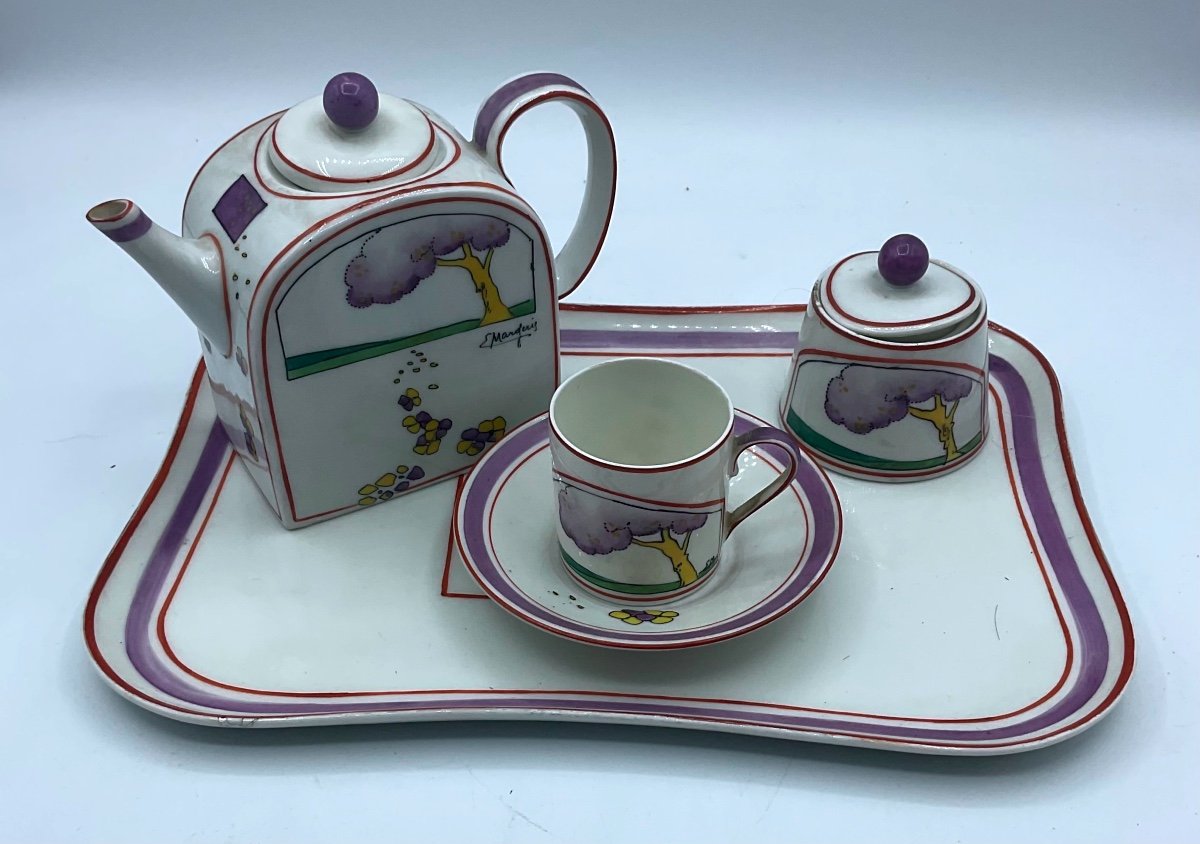 L?margerie And P.bastard Art Deco Coffee Set For One,very Unusual And Rare