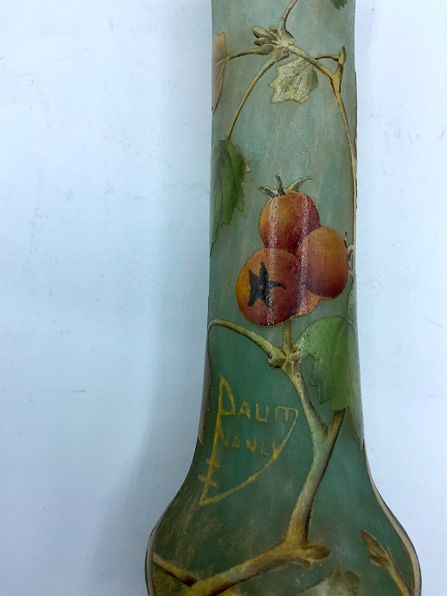 Daim Nancy Glass Vase Rosehip Branches,perfect Condition -photo-4